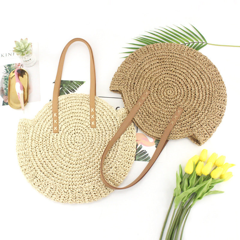 Sac à main Rond en paille - Style Bohème Chic