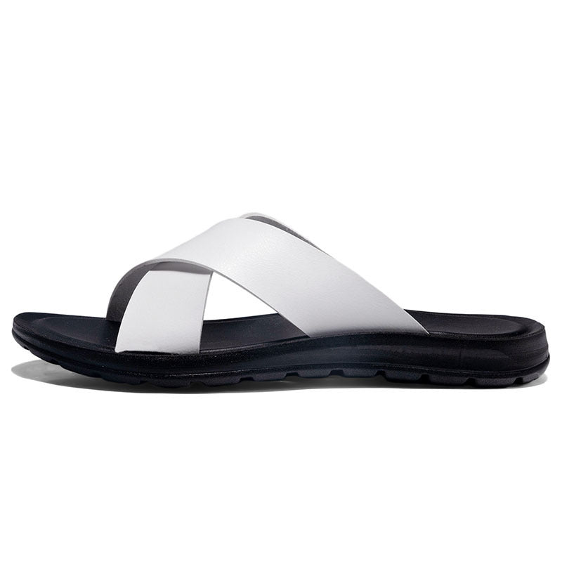 Mules Homme Aspect Cuir - Antidérapantes à Semelle Souple