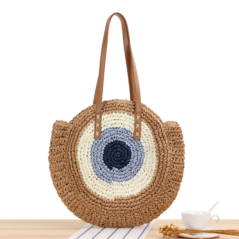 Sac à main Rond en paille - Style Bohème Chic