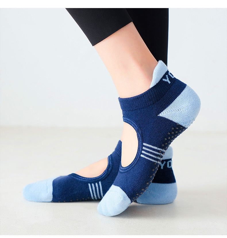 Chaussettes Yoga Fitness Antidérapantes en Coton