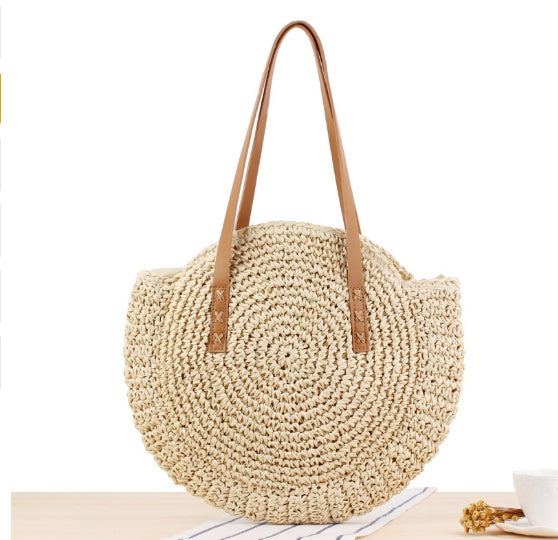 Sac à main Rond en paille - Style Bohème Chic