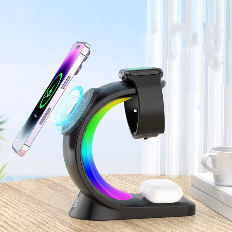Chargeur magnétique 3-en-1 avec LED – Charge rapide et design moderne