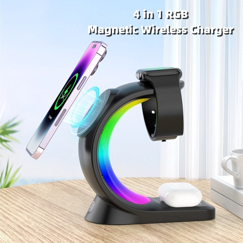Chargeur magnétique 3-en-1 avec LED – Charge rapide et design moderne