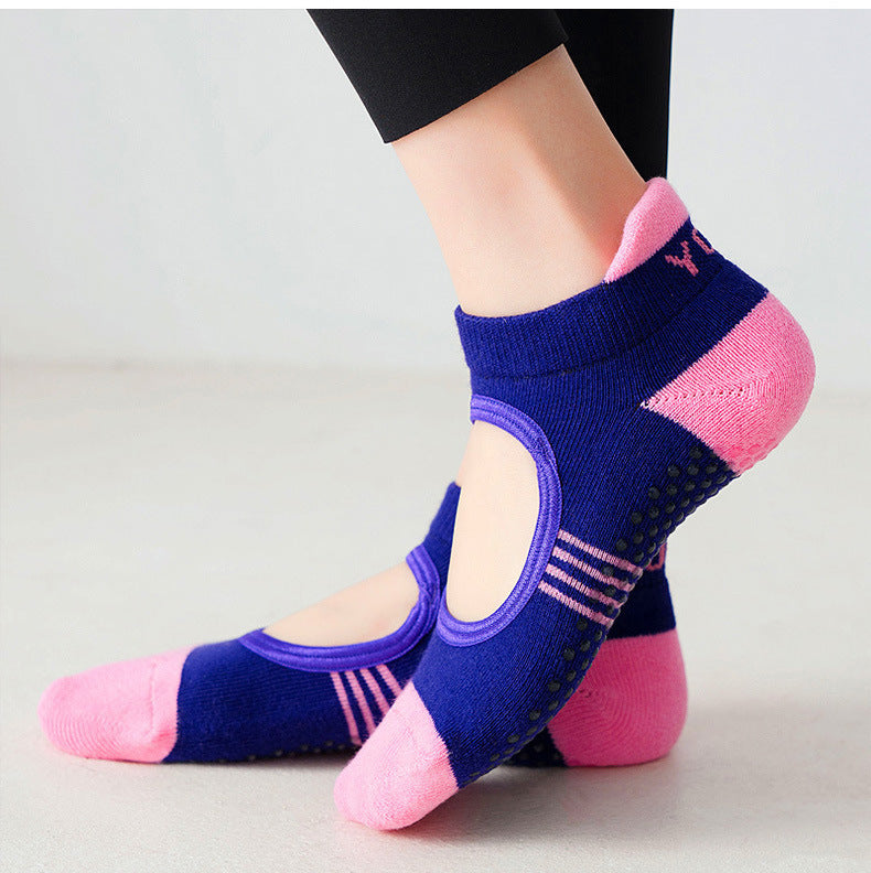 Chaussettes Yoga Fitness Antidérapantes en Coton