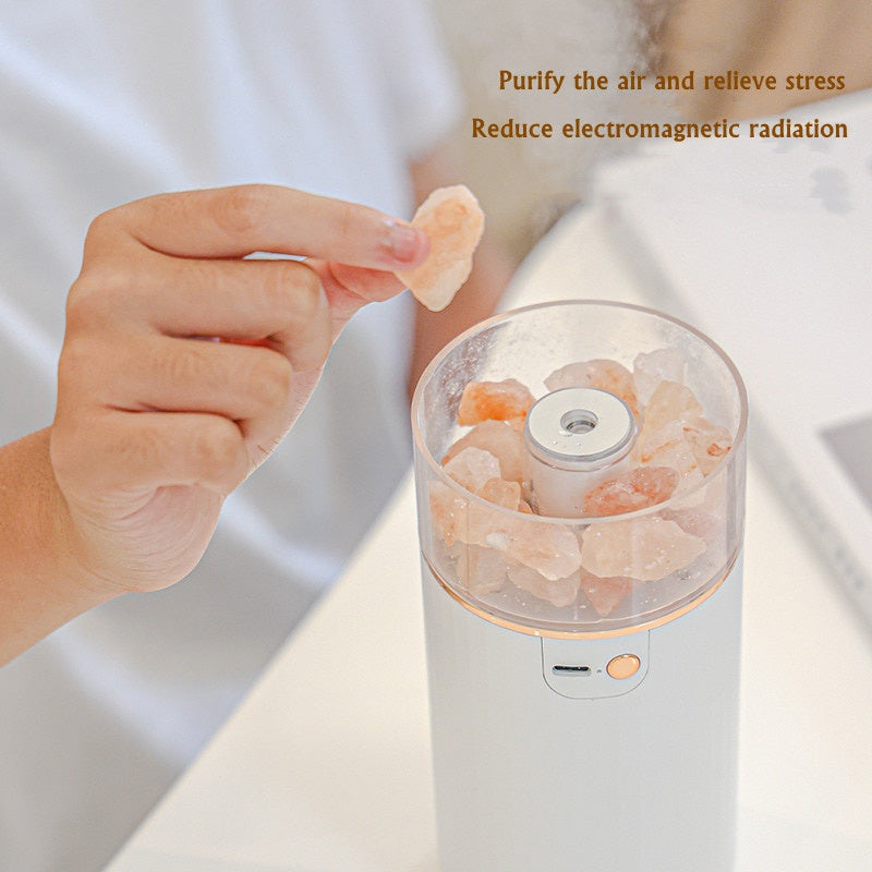 Humidificateur en cristal de sel naturel – Diffuseur d'arômes & lumière apaisante