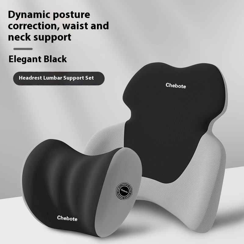 Coussin Dorsal & Appui tête à Mémoire de Forme - Conduite confortable