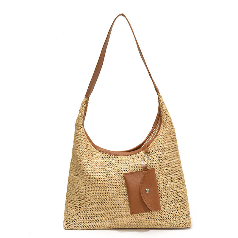 Sac à Main en Paille Rayé - Bag Femme Tendance Casual et Bohème