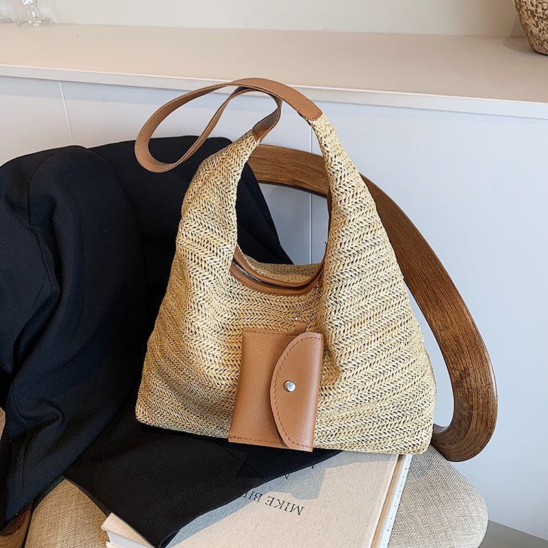 Sac à Main en Paille Rayé - Bag Femme Tendance Casual et Bohème