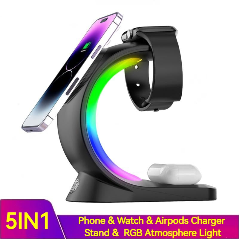 Chargeur magnétique 3-en-1 avec LED – Charge rapide et design moderne