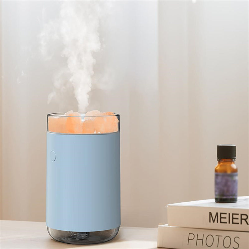 Humidificateur en cristal de sel naturel – Diffuseur d'arômes & lumière apaisante