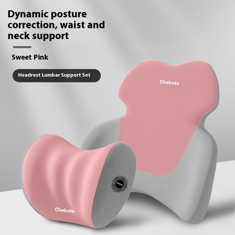 Coussin Dorsal & Appui tête à Mémoire de Forme - Conduite confortable