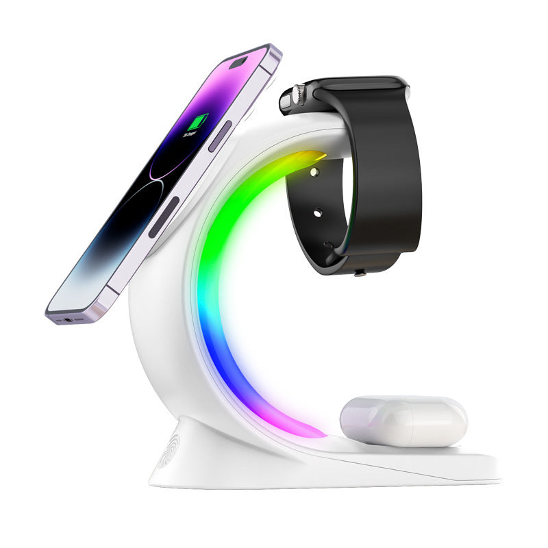 Chargeur magnétique 3-en-1 avec LED – Charge rapide et design moderne