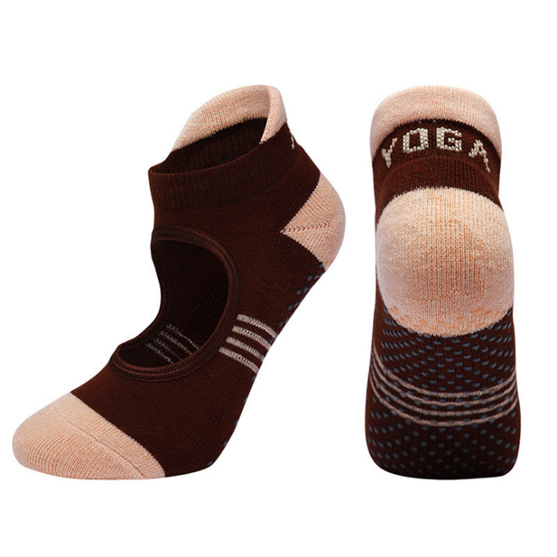 Chaussettes Yoga Fitness Antidérapantes en Coton