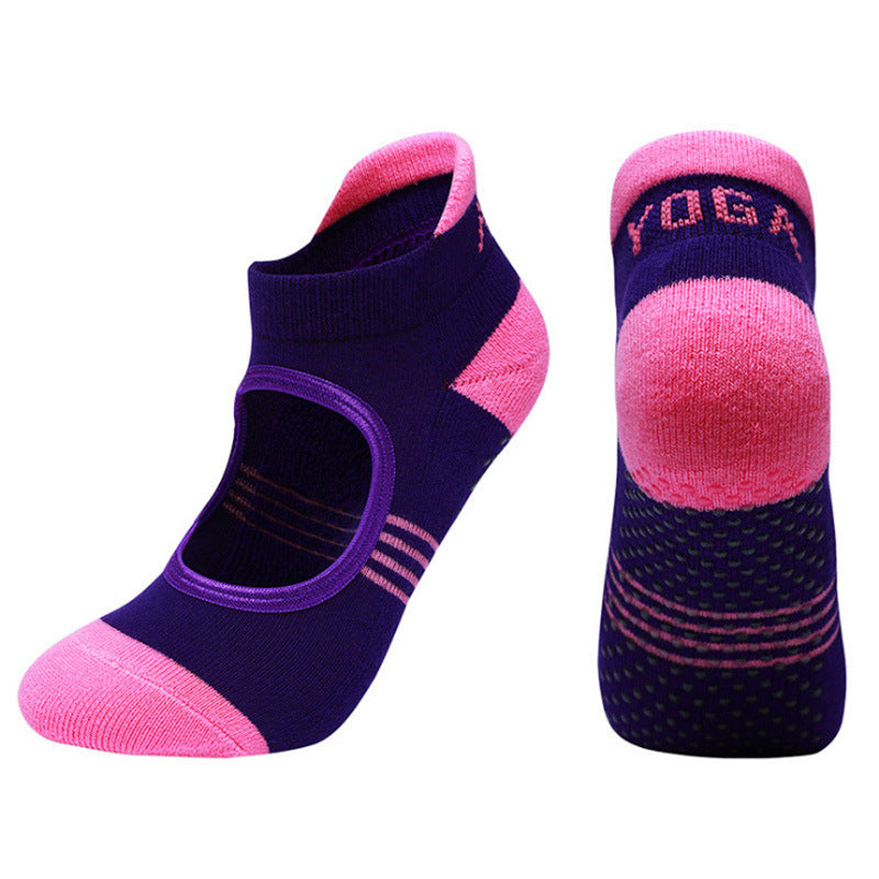 Chaussettes Yoga Fitness Antidérapantes en Coton
