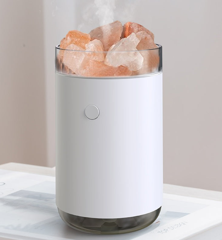 Humidificateur en cristal de sel naturel – Diffuseur d'arômes & lumière apaisante