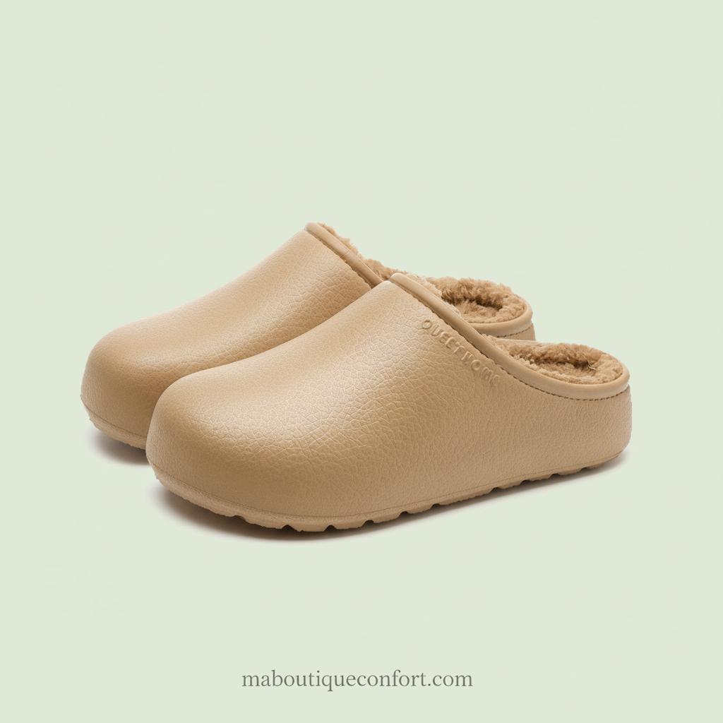 Pantoufles Femme Imperméables Doublées Polaire – Confort & Chaleur