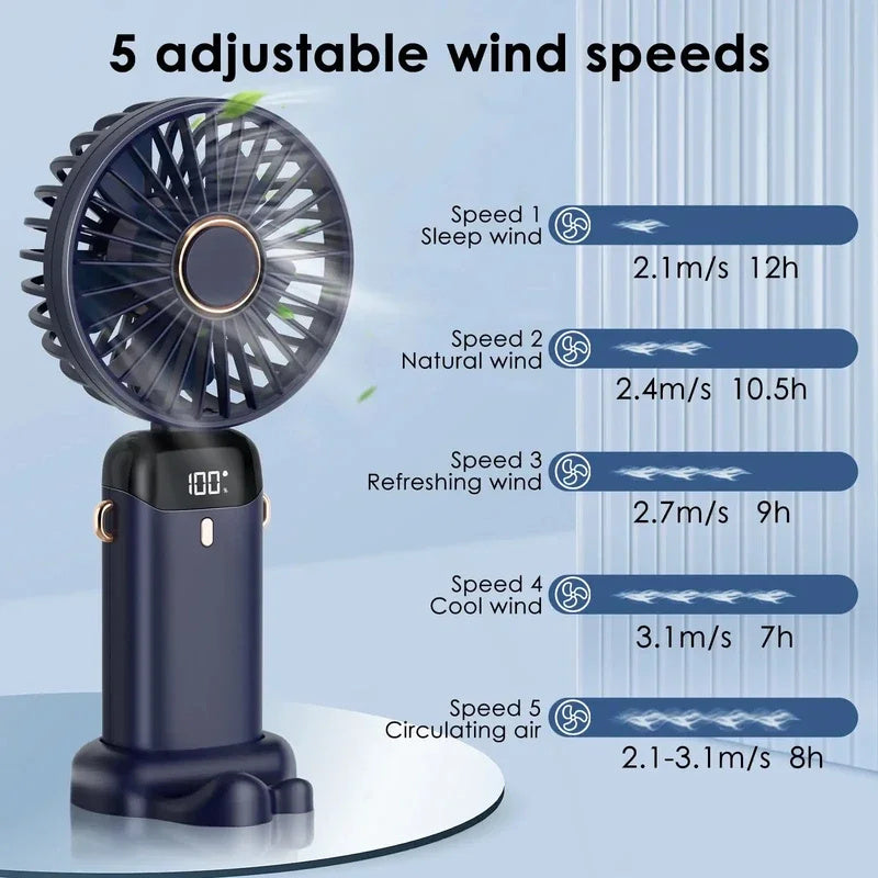 Mini ventilateur Portatif Pliable- léger & silencieux pour l'été