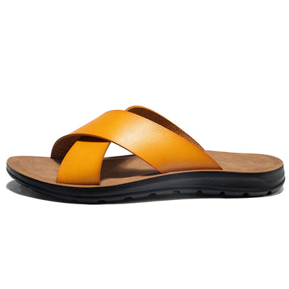 Mules  Homme Aspect Cuir - Antidérapantes à Semelle Souple