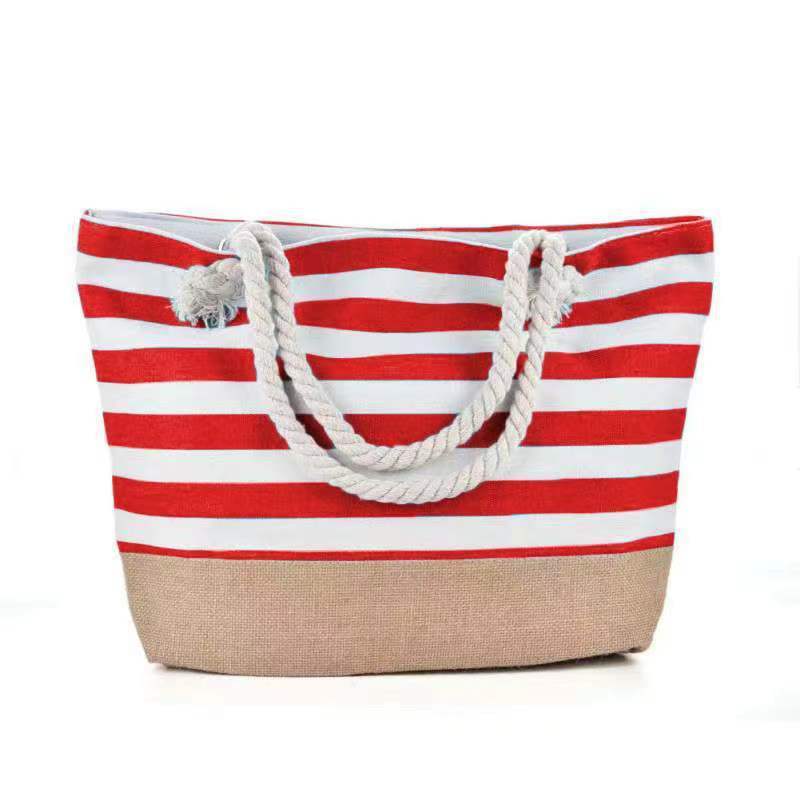 Sac de Plage Rayé Femme - Sac Fourre-Tout , Style Marin