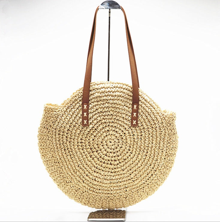 Sac à main  Rond en paille - Style Bohème Chic