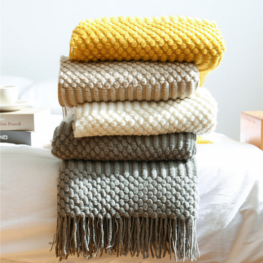 Plaid Uni en Chenille  – Douceur & Élégance Nordique