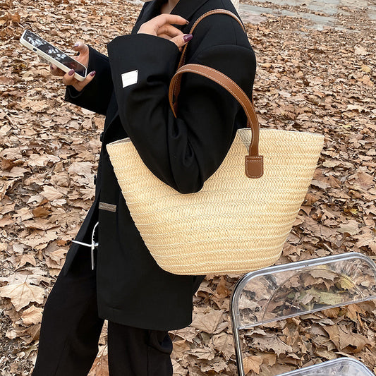 Sac à main Fourre-tout en Paille - Tendance Style Urbain pour Femme