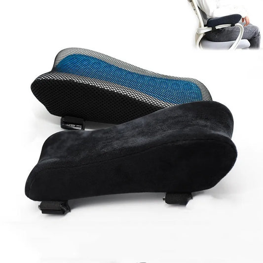 Démonstration d'appui- bras  à mémoire de forme avec gel pour fauteuil