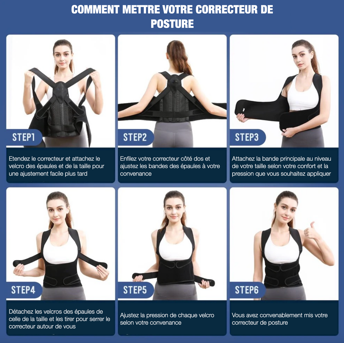 Correcteur de posture pour adultes  - Bon maintien dorsal