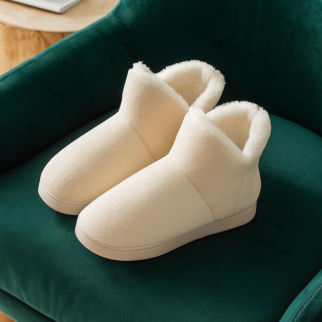 Chaussons  d’intérieur en coton peluche – Unisexe, confortables et chauds
