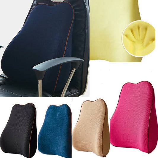 Démonstration  d'un coussin dorsal ergonomique sur fauteuil 