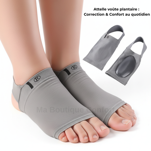 Femme portant des attelles de correction plantaire