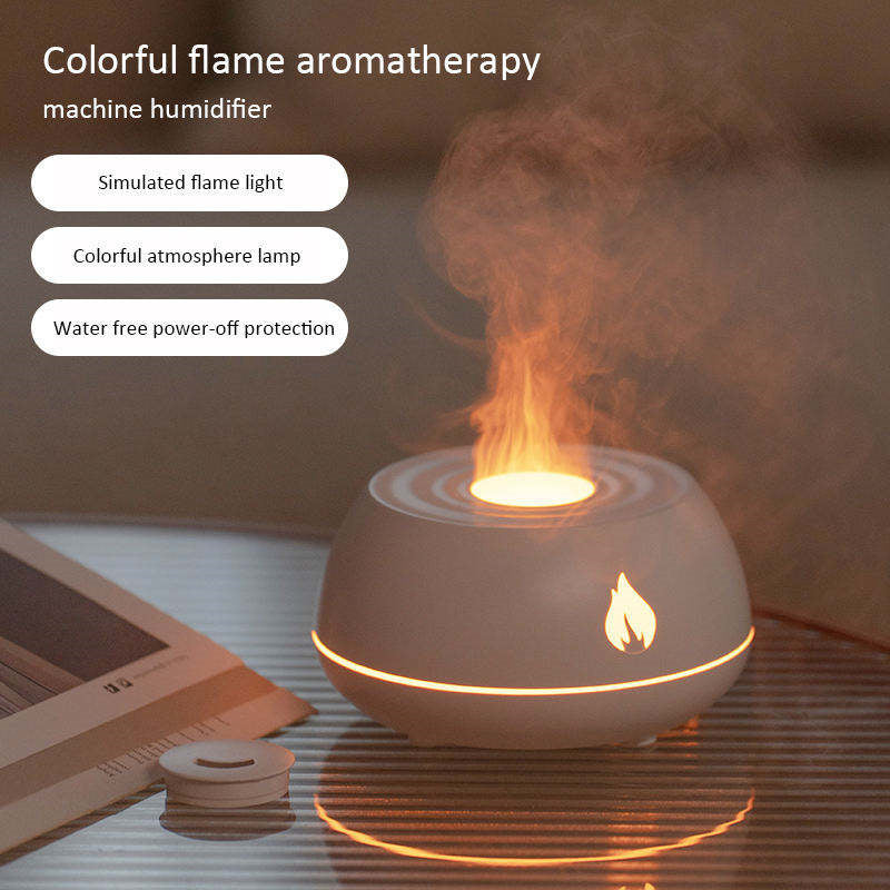 Diffuseur d’arômes USB avec effet flamme LED et brume apaisante