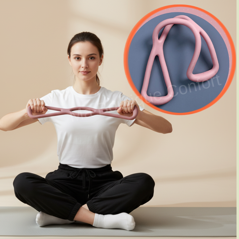Femme utilisant la bande élastique 
