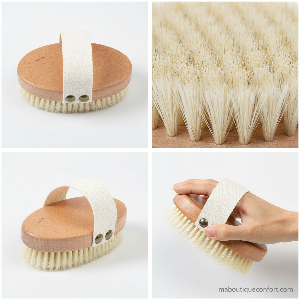Une brosse massante en bois 