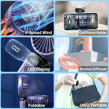 Mini ventilateur Portatif Pliable- léger & silencieux pour l'été