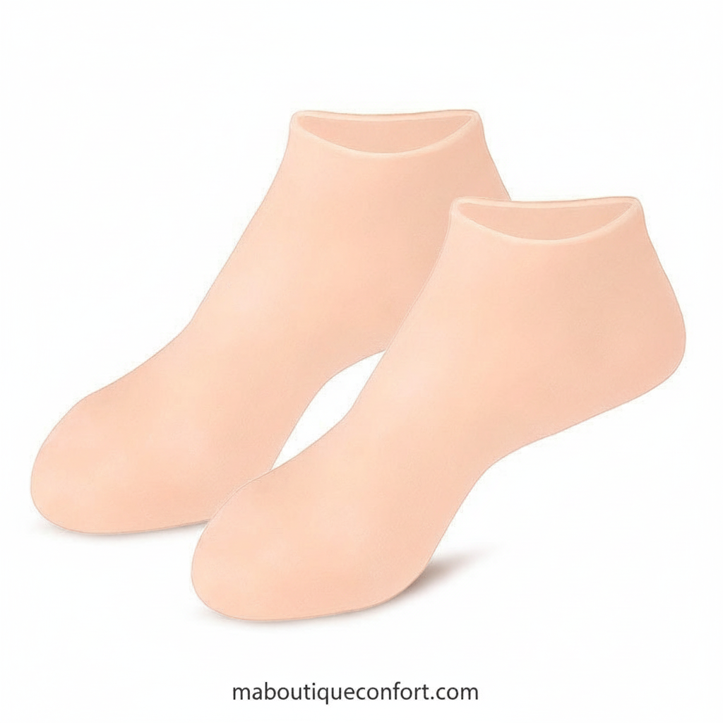 Chaussettes facilitant l'hydratation pour peau sèche et rugueuse 