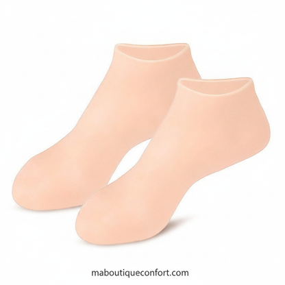 Chaussettes facilitant l'hydratation pour peau sèche et rugueuse 