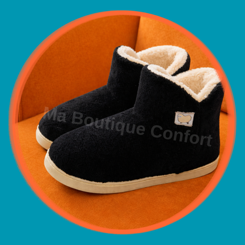 Chaussons  d’intérieur en coton peluche – Unisexe, confortables et chauds