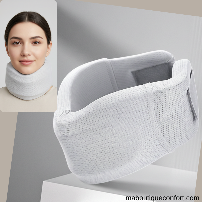 Femme portant le collier cervical