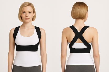 Femme portant un correcteur de posture  discret et flexible