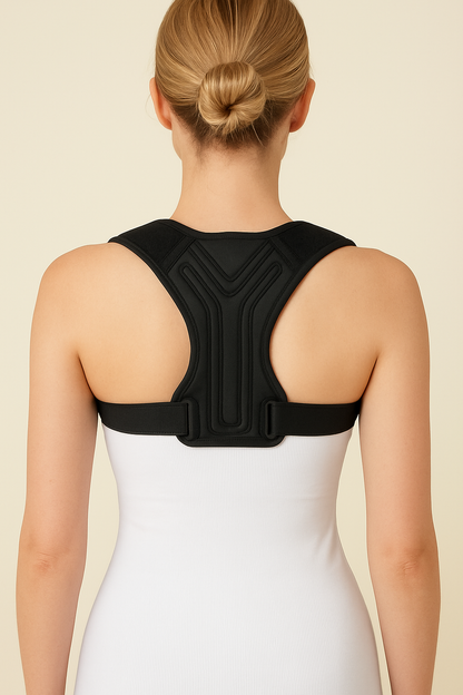 Femme vu de dos avec un Correcteur postural unisexe