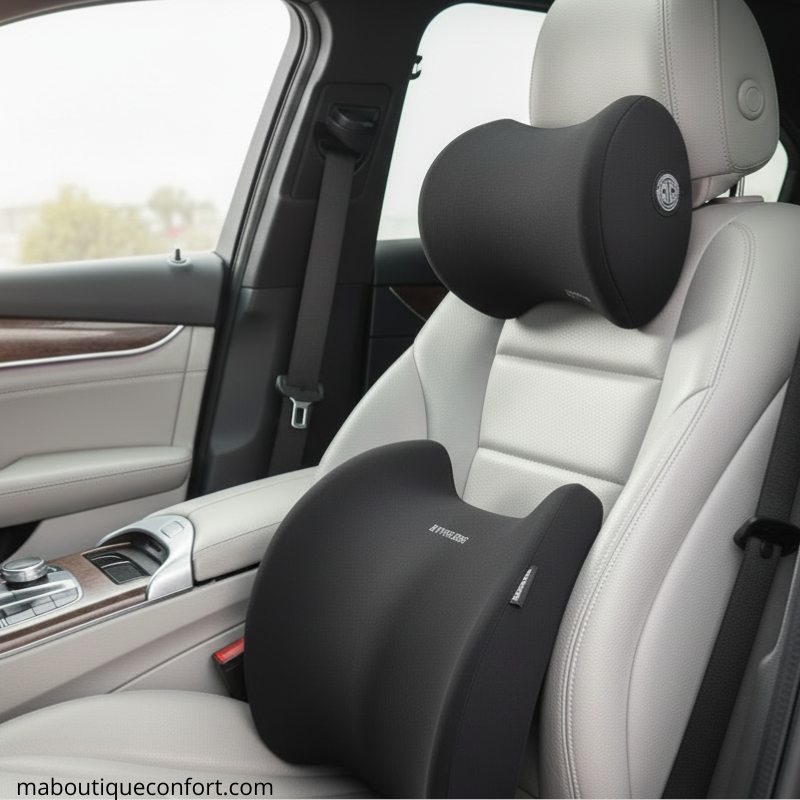 Le coussin est sur le siège voiture