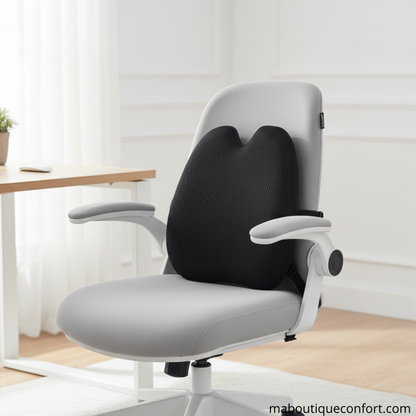 le coussin dorsal posé sur le fauteuil 