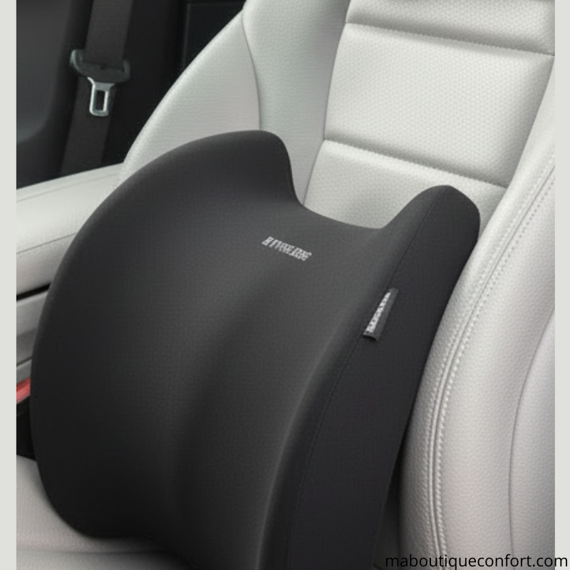 Coussin dorsal posé sur le siège voiture