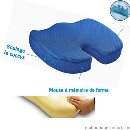Coussin de Siège Ergonomique en Mousse à Mémoire de Forme ou Gel - Prévention des Escarres
