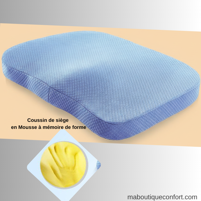 Un coussin antidérapant et en mousse à mémoire de forme 