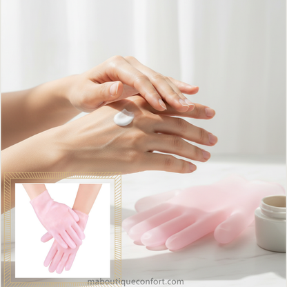 Femme portant les gants 