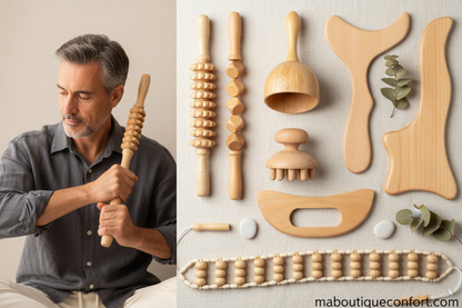 homme effectuant un massage  relaxant en  stimulant les muscles  