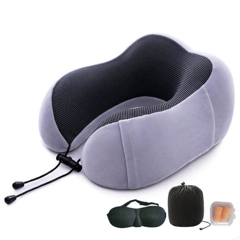 Kit de Voyage Confort - Oreiller Cervical Ergonomique, Masque de Sommeil & Bouchons d’Oreilles