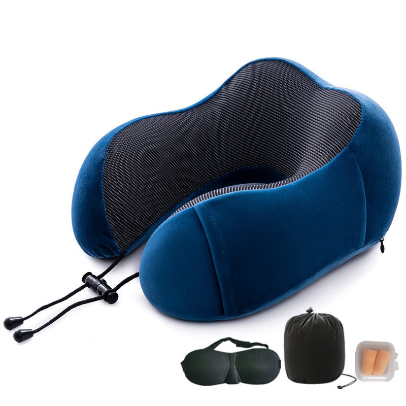 Kit de Voyage Confort - Oreiller Cervical Ergonomique, Masque de Sommeil & Bouchons d’Oreilles